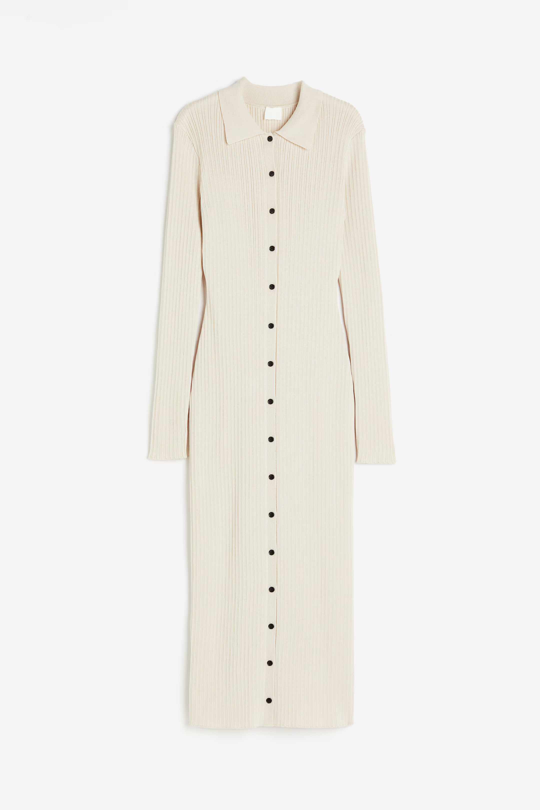 Rib-knit button-front dress | H&M (UK, MY, IN, SG, PH, TW, HK)