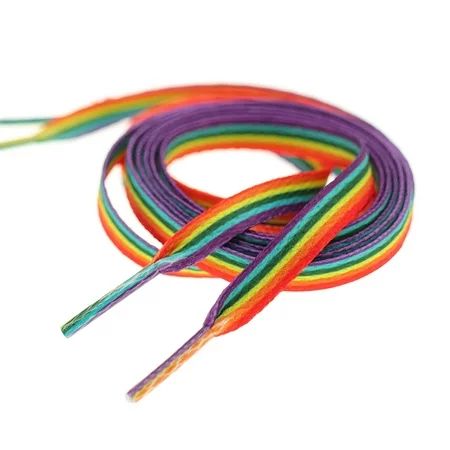 FRCOLOR 1 Pair Rainbow Shoelace Gradient Shoe Lace Fashion Vertical Stripes Shoe Tie | Walmart (US)