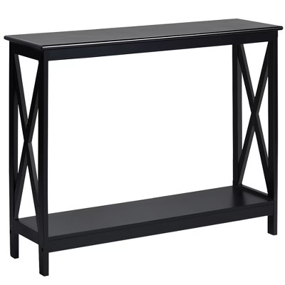 Costway 2-Tier Console Table x-Design Bookshelf Sofa Side Accent Table w/Shelf White\ Black\Espre... | Target