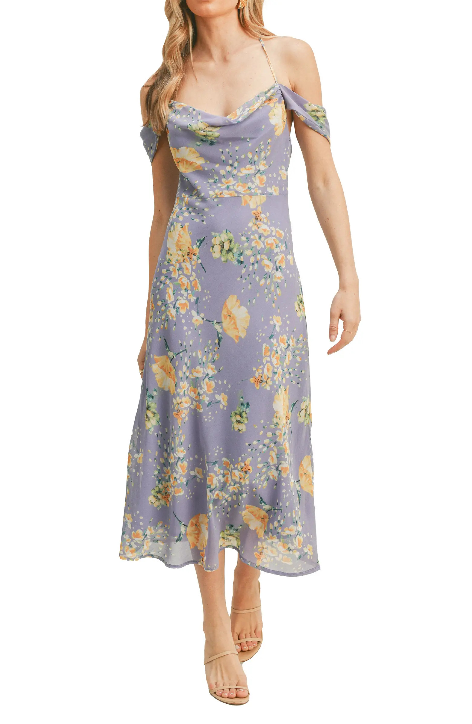 Cowl Neck Cold Shoulder Maxi Dress | Nordstrom Rack