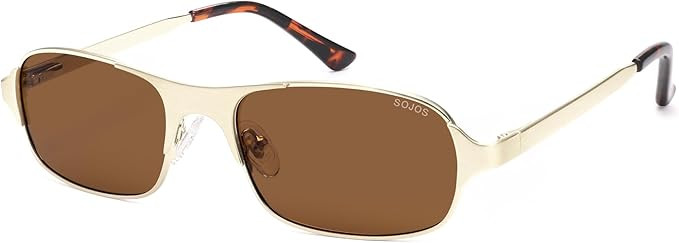 SOJOS Retro Rectangle Polarized Sunglasses for Men Women, 70s 80s Vintage Small Square Sunnies SJ... | Amazon (US)