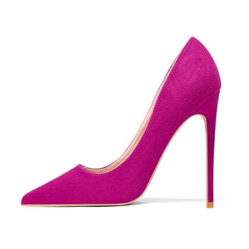 Elisabet Tang High Heels, Women Pumps Pointed Toe Stilettos 4.7 inch/12cm Sexy Heels Party Shoes HP 10 Hot Pink | Amazon (US)