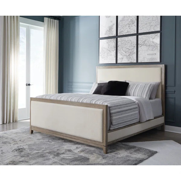 Chrestner Queen Solid Wood and Upholstered Panel Bed | Wayfair North America