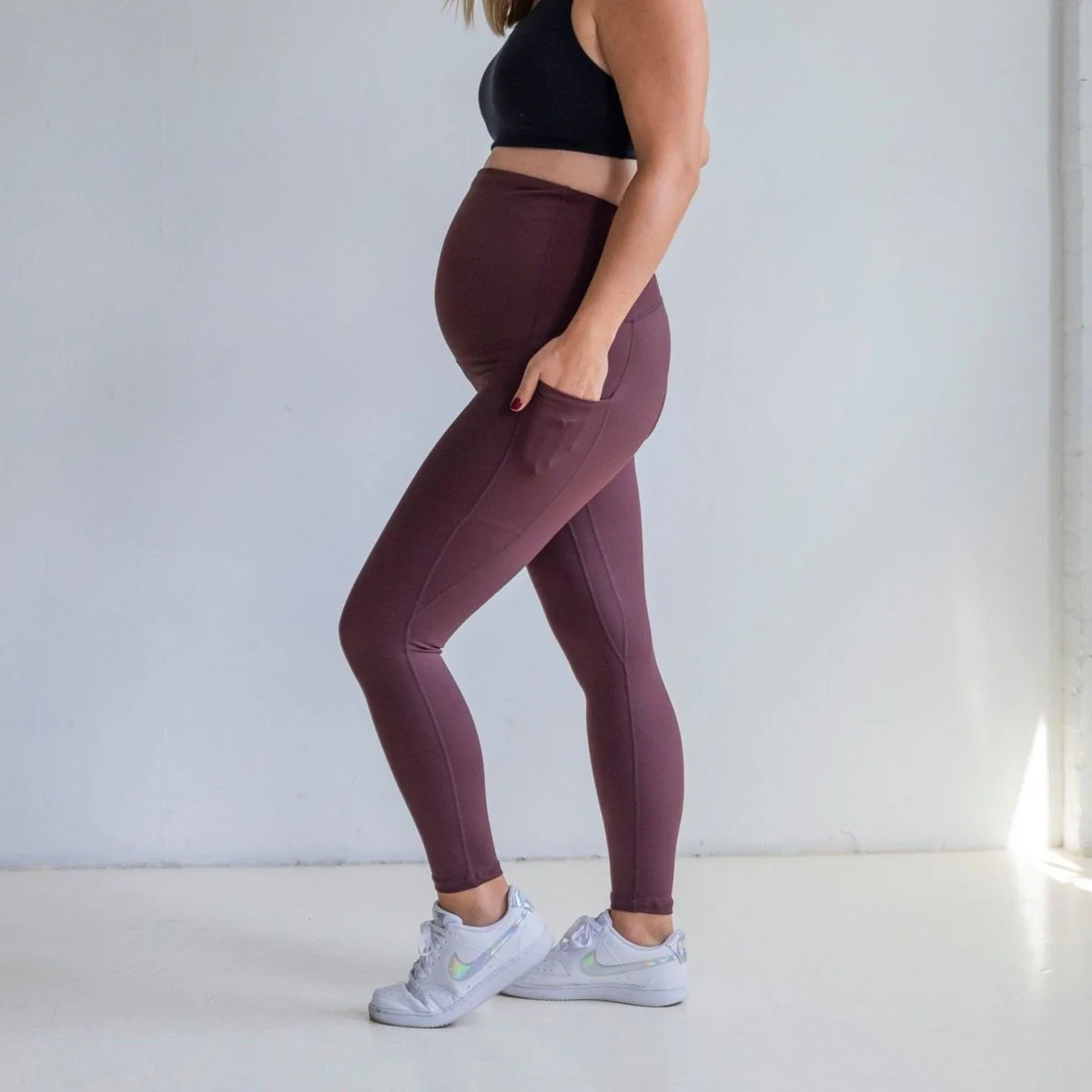 Lux Maternity Pants - Fossil | Senita Athletics