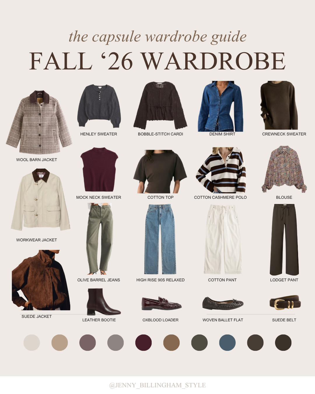 The secret to an intentional wardrobe? 19 pieces you’ll actually wear. 🍂

This fall capsule wardrobe is designed to make getting dressed easier, help you stop overspending on clothes you don’t need, and give you endless outfit options from a smaller, more intentional closet.

Every piece is practical for real, everyday life, but the rich fall hues, elevated textures, and thoughtful details keep your outfits visually interesting and chic instead of basic.

The goal: quality over quantity. 

Pieces that will last for years, are versatile enough to mix + match, and can be styled differently every time you wear them.

A smaller wardrobe. Better pieces. So many more outfits.

Comment CAPSULE and I’ll send you the full Fall ’26 Capsule Wardrobe Guide.

fall capsule wardrobe, fall wardrobe 2026, capsule wardrobe essentials, minimalist wardrobe, intentional wardrobe, fall outfit ideas, classic fall style, timeless wardrobe, everyday outfits, elevated basics, fall fashion 2026, capsule closet

#capsulewardrobe #falloutfits #fallstyle 

 #LTKootd #LTKSeasonal