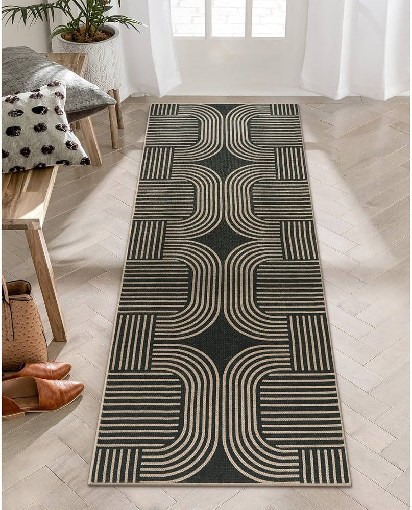 Lahome Modern Geometric Runner Rug, 2x6 Laundry Room Rug Runners for Hallways Non Slip, Washable ... | Amazon (US)