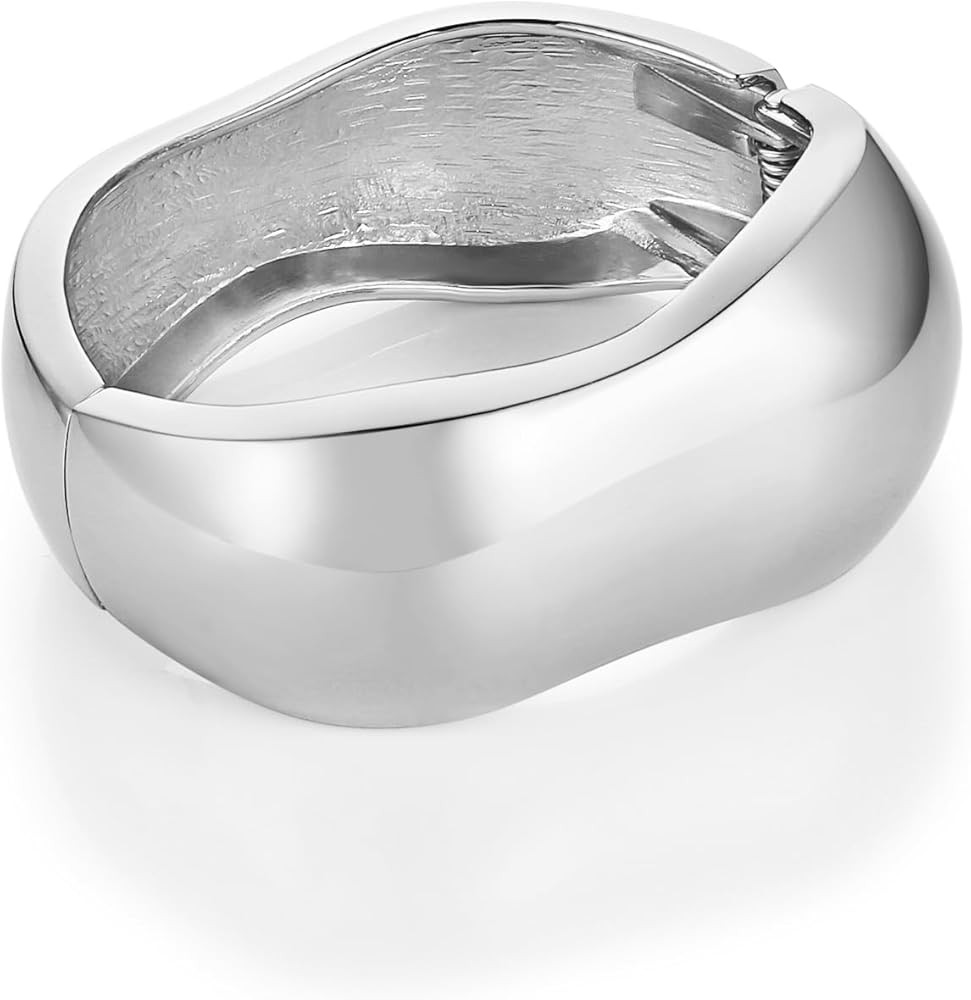 HZMAN Chunky Gold Cuff Bracelets for Women Thick Wide Bangle Bracelet Hammered Open Hinge Wrist C... | Amazon (US)