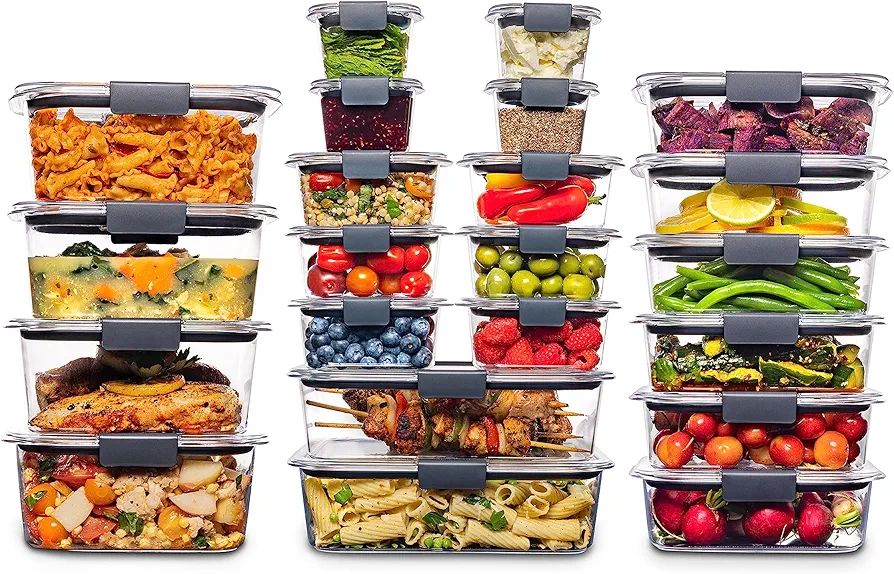 Rubbermaid Brilliance BPA Free 44-Piece Food Storage Containers Set, Airtight, Leak-Proof, with L... | Amazon (US)