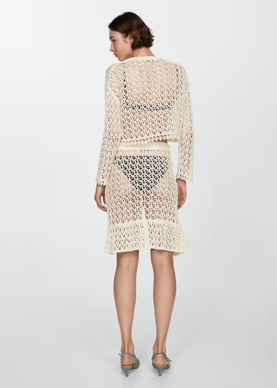 Crochet skirt with opening -  Women | Mango United Kingdom | MANGO (UK)