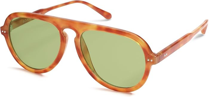 SOJOS Retro Aviator Sunglasses for Womens Mens Vintage Styles SJ2255,Medium | Amazon (US)