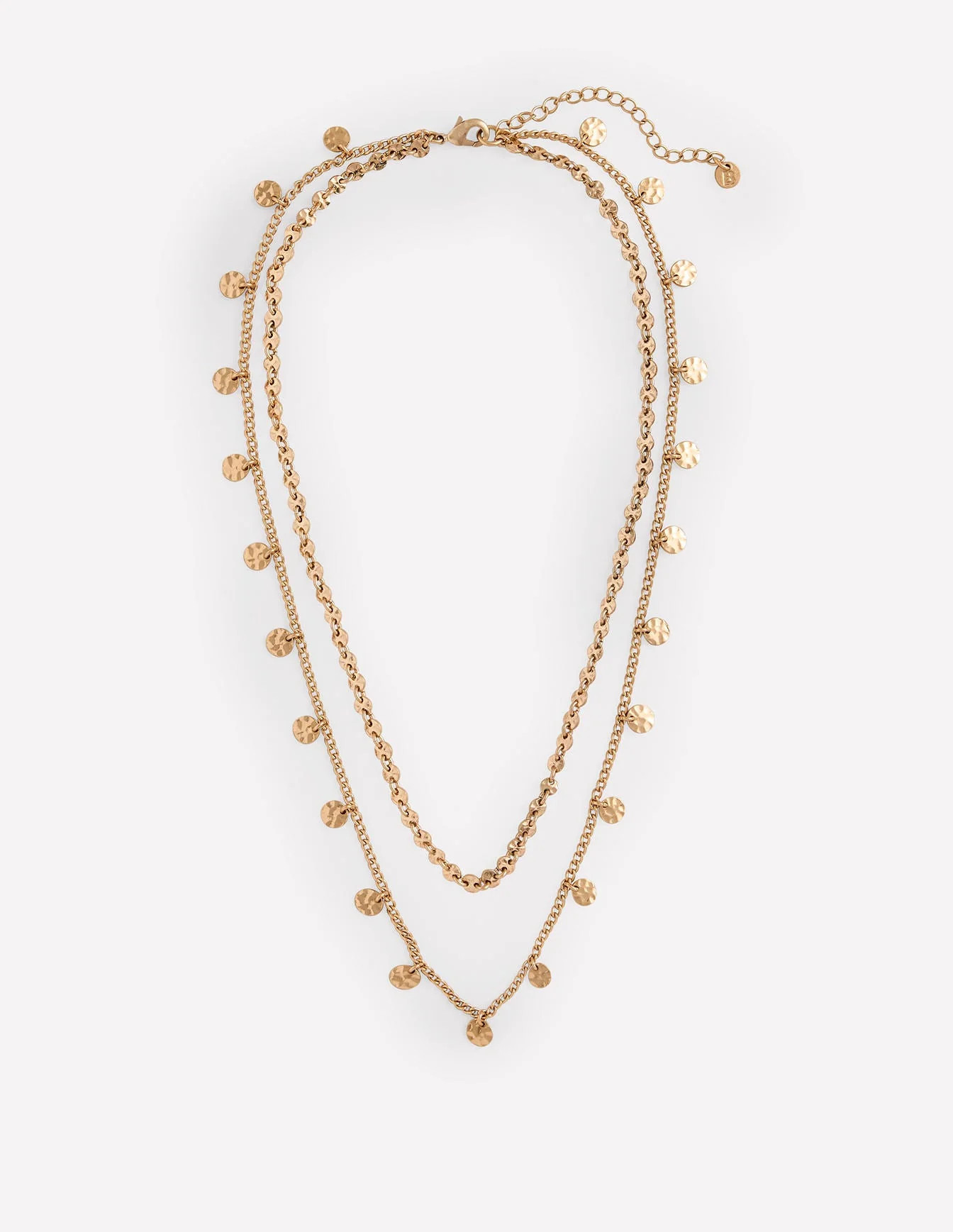 Hammered Disk Layered Necklace-Gold Colour | Boden (US)