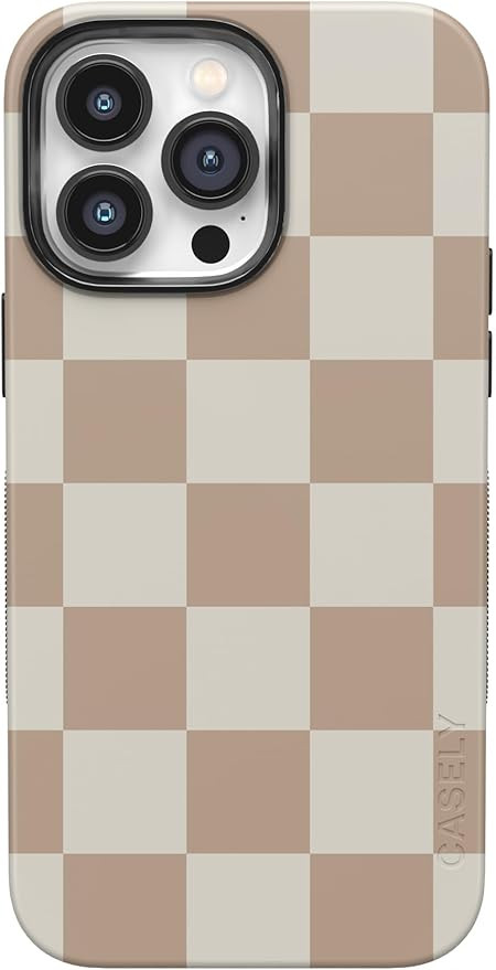 Casely iPhone 14 Pro Max Case | Fit Check | Neutral Checkerboard | Compatible with MagSafe | Bold... | Amazon (US)