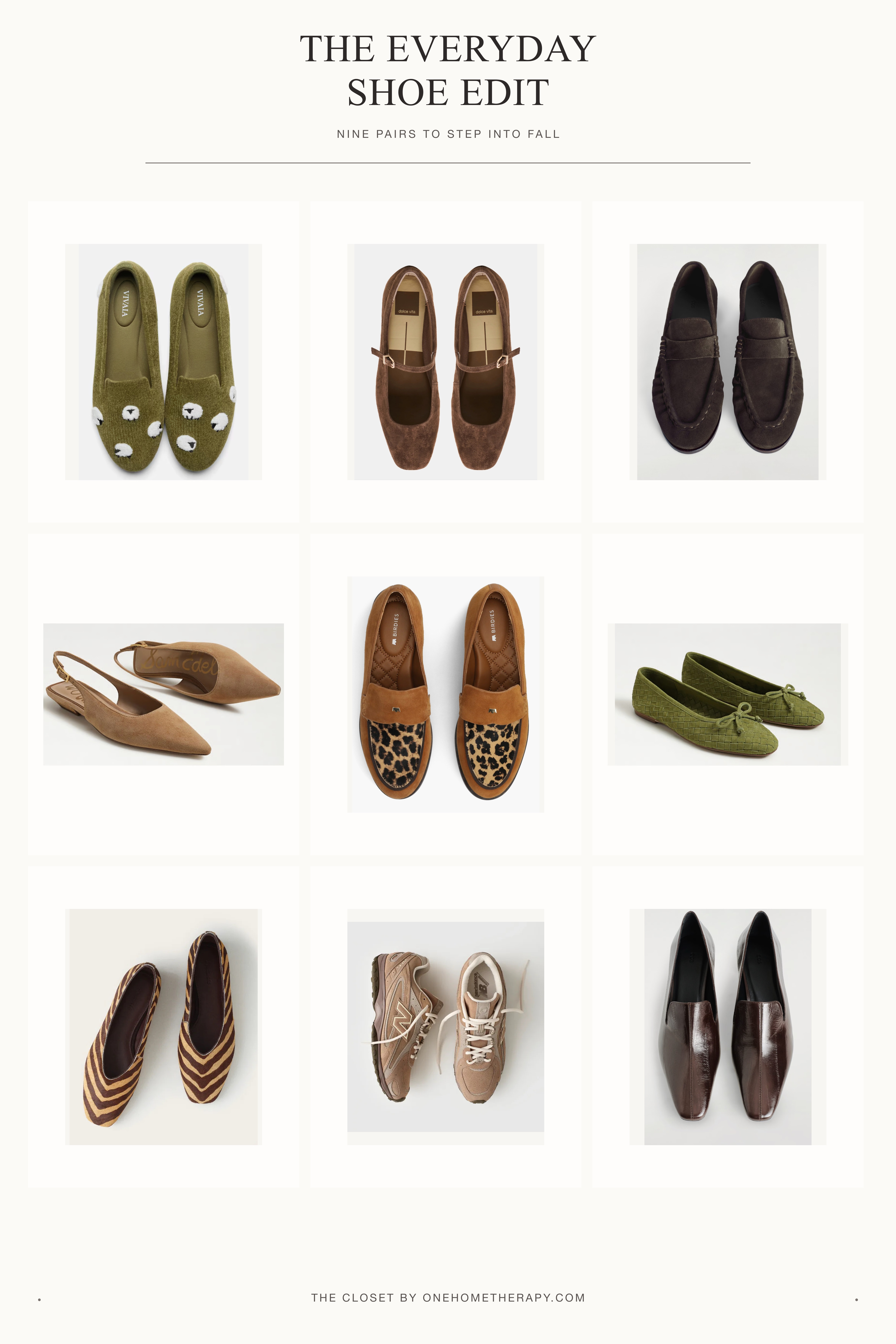 Nine pairs, zero weak links. The kind of shoe edit that makes getting dressed feel like the easiest decision of the day—which pair are you claiming first? 🤎
#TheClosetByOneHomeTherapy #ShoeEdit #FallShoes #BalletFlats #Loafers #MaryJanes #EverydayStyle #FallFashion #ShoeLover #LTKStyle
#LTKSeasonal #LTKU #LTKWorkwear 

  

 