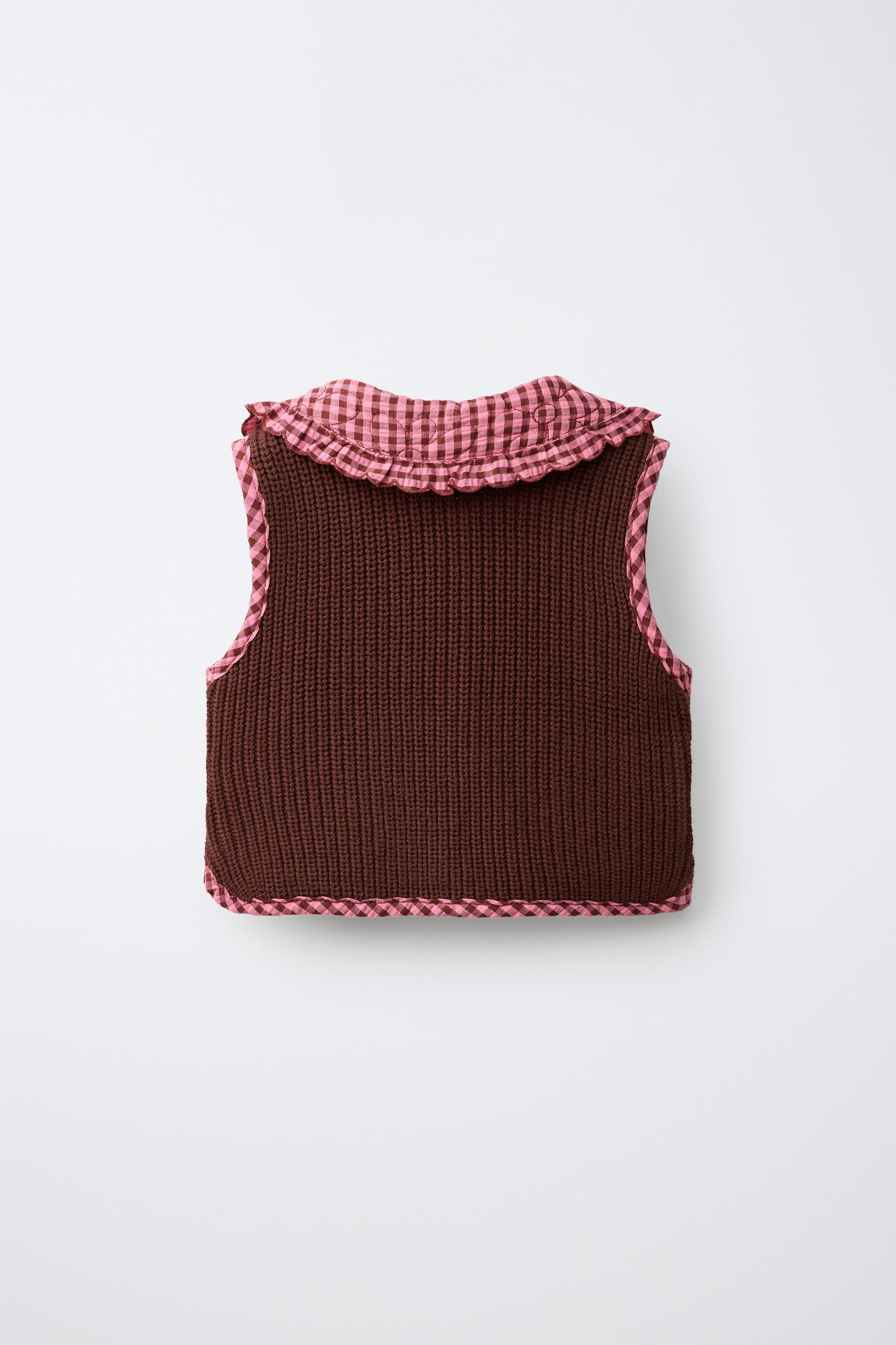REVERSIBLE GINGHAM KNIT VEST | Zara US