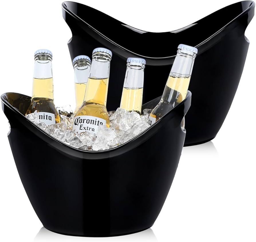 Halloween Ice Bucket, Black Acrylic Ice Buckets for Parties, Mimosa Bar Supplies, 4Liter Champagn... | Amazon (US)