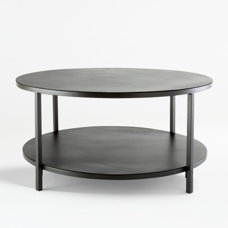 Echelon Round Coffee Table with Shelf + Reviews | Crate & Barrel | Crate & Barrel