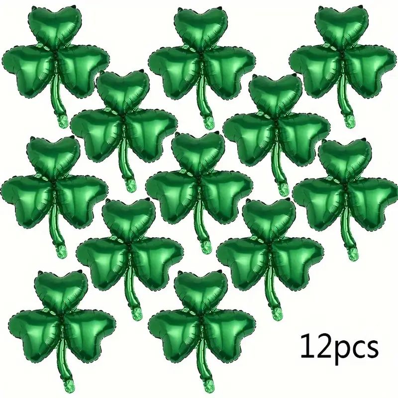 12pcs, St. Patrick's Day Shamrock Balloons, Lucky Clover Decoration Balloon, Irish Holiday Decora... | Temu Affiliate Program