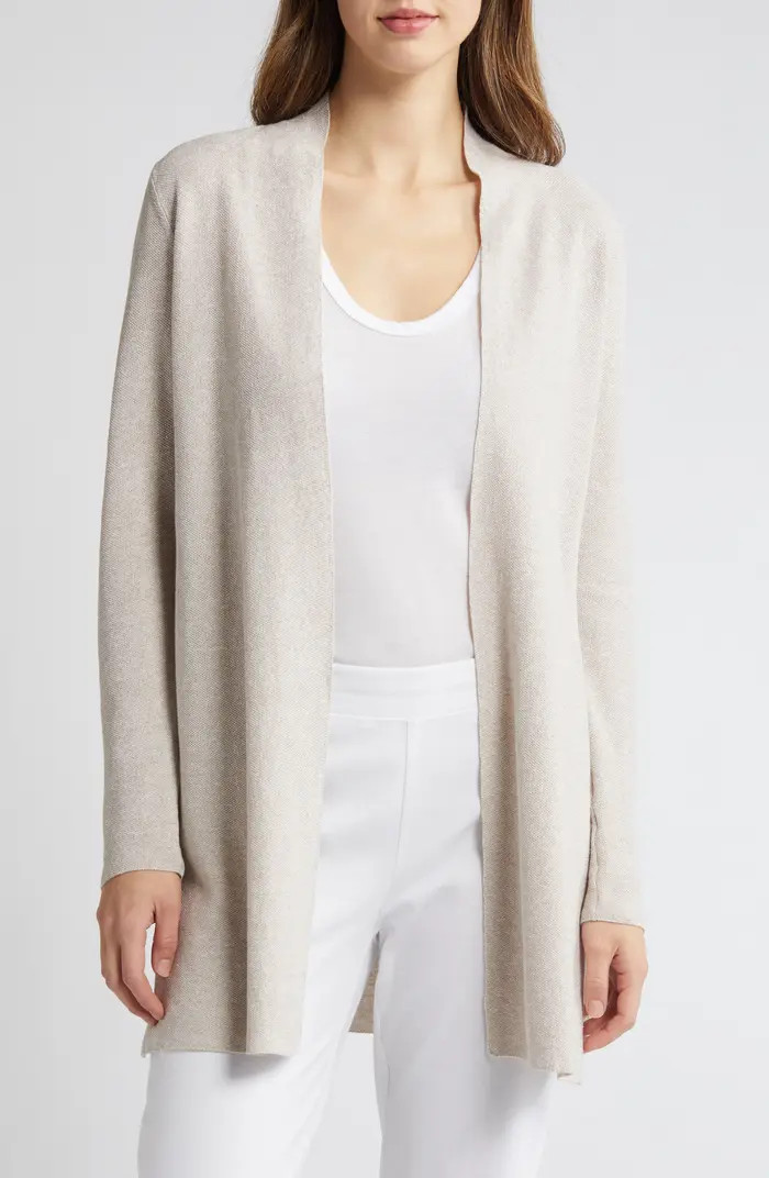 Long Organic Linen & Organic Cotton Cardigan | Nordstrom