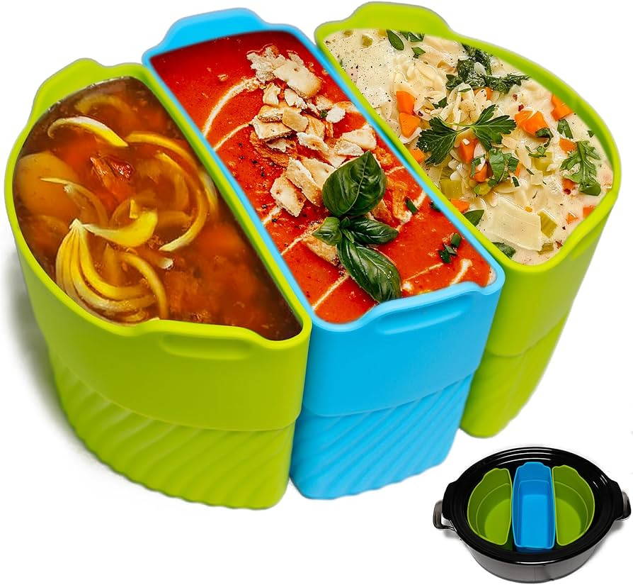 | 3 pc Silicone Slow Cooker Liners Set, silicone slow cooker pot liner, Small Mini slow cooker, R... | Amazon (US)