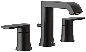 Moen T6708BL Genta LX Two Handle Widespread Modern Bathroom Facuet Valve Required, Matte Black | Amazon (US)