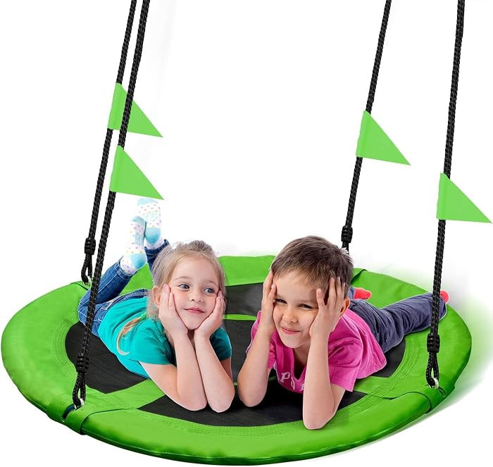 40 Inch Saucer Tree Swing Flying 900lb Weight Capacity 2 Added Hanging Straps Adjustable Multi-St... | Amazon (US)