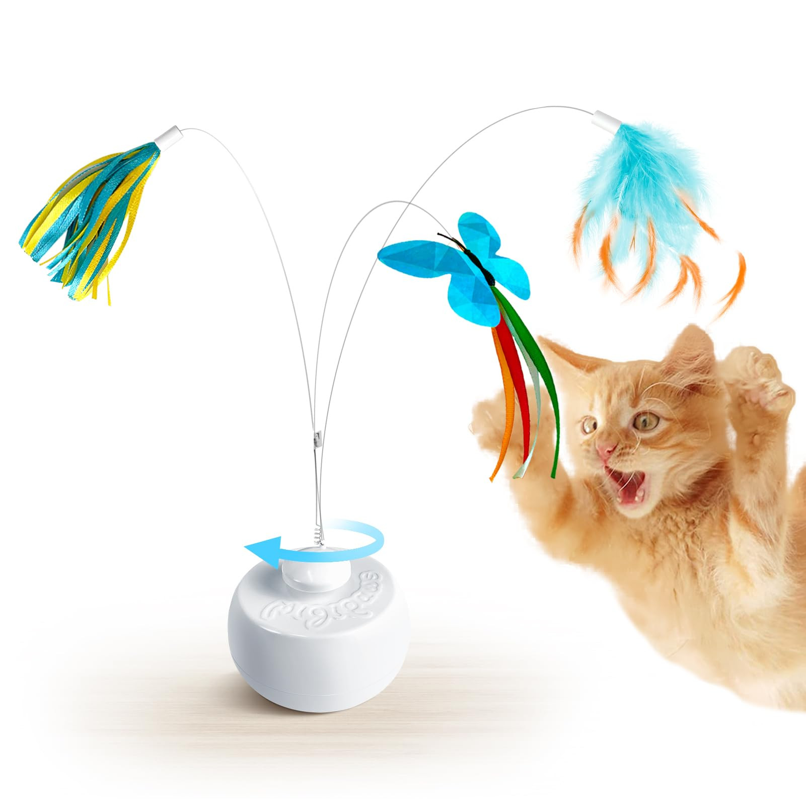 Migipaws Interactive Cat Toys, Butterfly & Feather Kitten Toy,Automatic Spinning Ball for Indoor ... | Amazon (US)