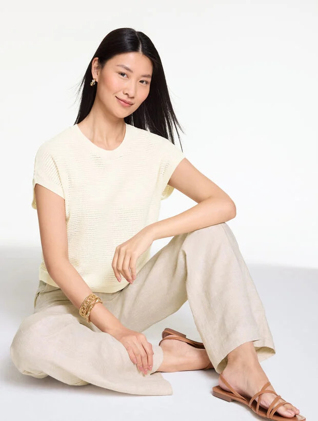 Extended Shoulder Crewneck Sweater | Talbots