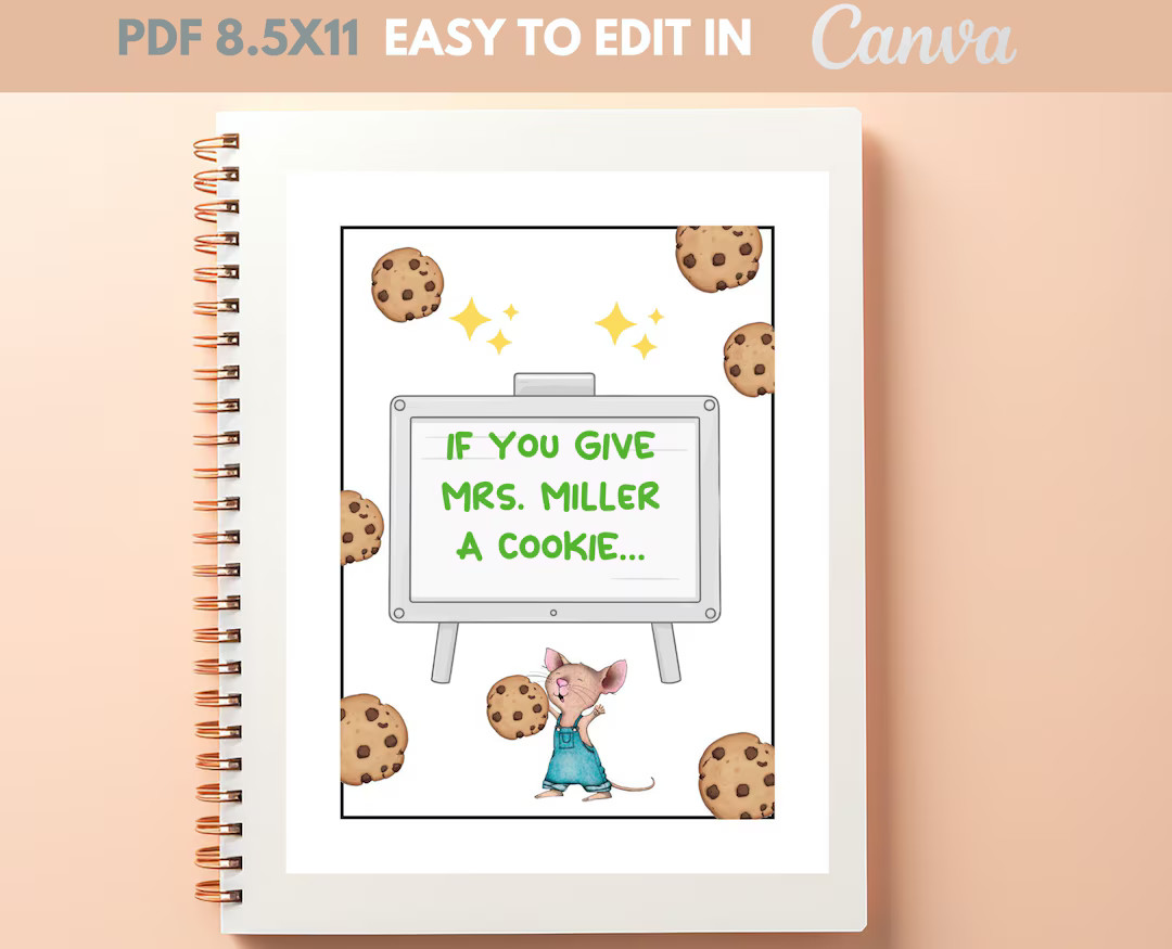 If You Give a Teacher a Cookie, Mouse a Cookie. Teacher Appreciation Gift. End of Year Teacher Gi... | Etsy (US)