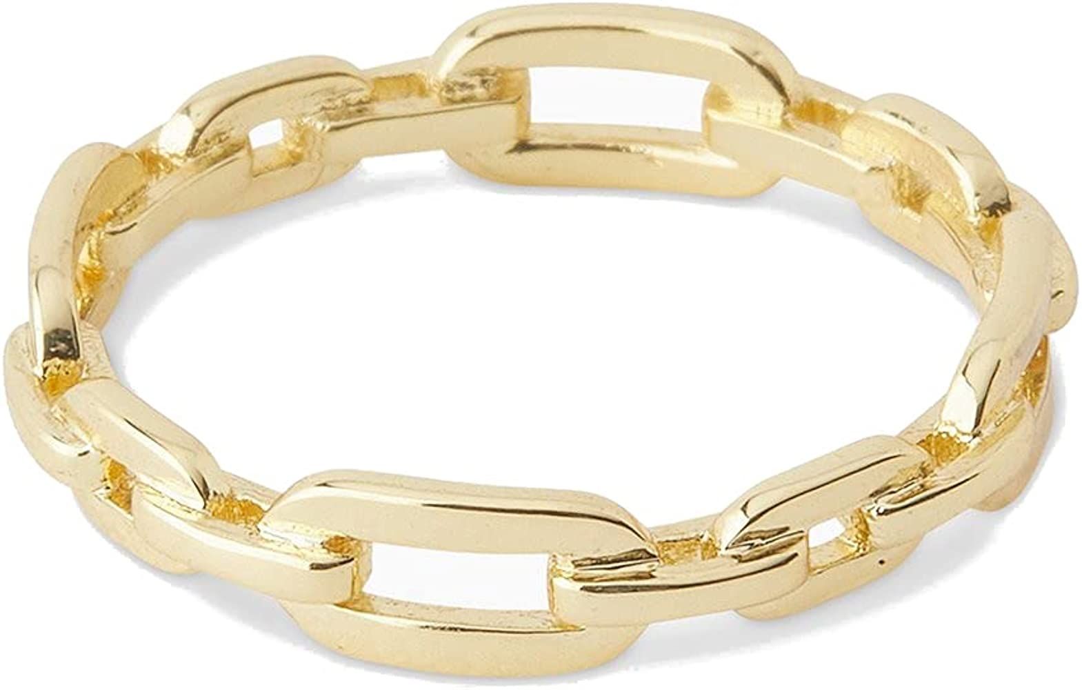 Amazon.com: gorjana Women's Parker Link Ring, 18K Gold Plated, Statement Band, Size 6 : Industria... | Amazon (US)