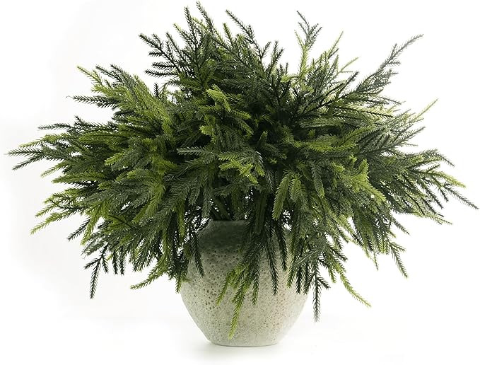 WHANLEY L&Q 23" Christmas Norfolk Pine Branches,Artificial Christmas Decorations,Norfolk Pine Ste... | Amazon (US)