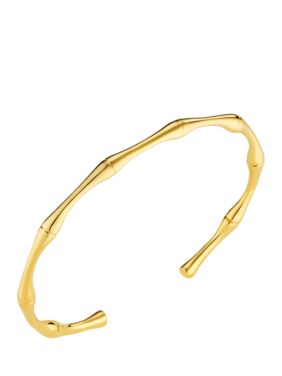 Orelia LUXE Polished Bamboo Open Bangle, Pale Gold | John Lewis (UK)