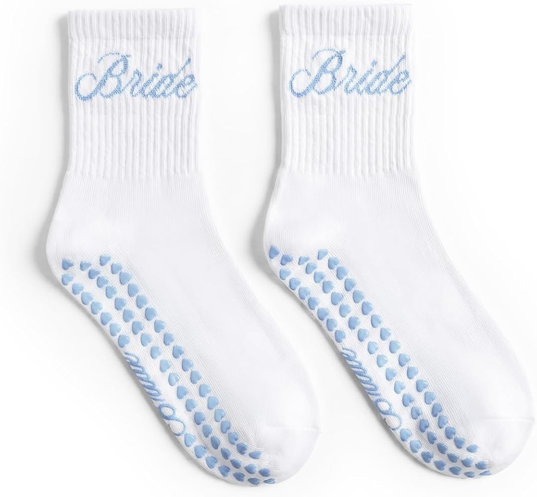 xo, Fetti Bride Pilates Sock - Grippy Bottom | Bachelorette Party, Bridal Shower, Wedding Gift, B... | Amazon (US)