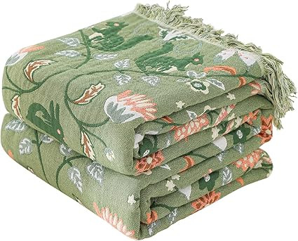 Boho Throw Blanket, 100% Pure Premium Cotton Ultra Soft Farmhouse Reversible Blanket with Tassels... | Amazon (US)
