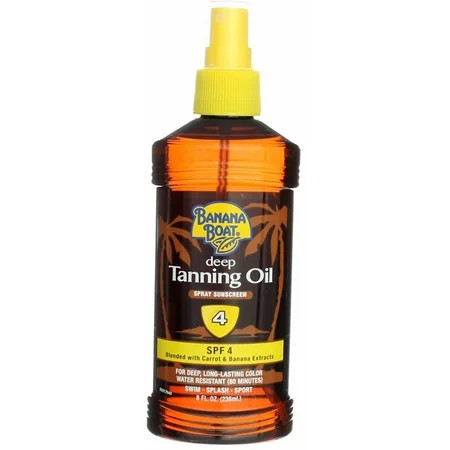 Banana Boat Deep Tanning Oil Pump Spray Sunscreen Broad Spectrum SPF 4 - 8 Ounces (Pack of 4) | Walmart (US)