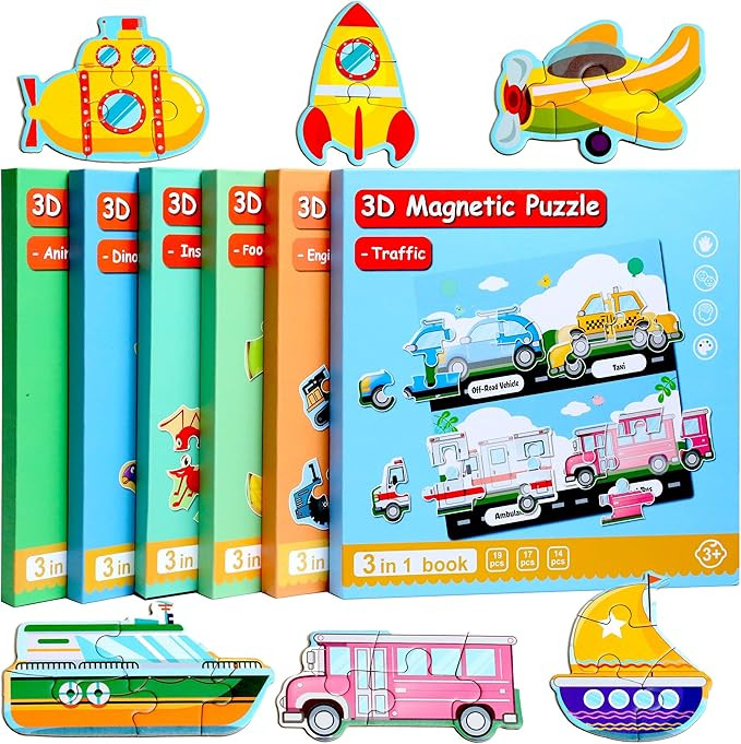Magnetic Puzzles for Kids Ages 1-3, Travel Toddler Puzzles Ages 2-4 Year, Space Car Activities To... | Amazon (US)