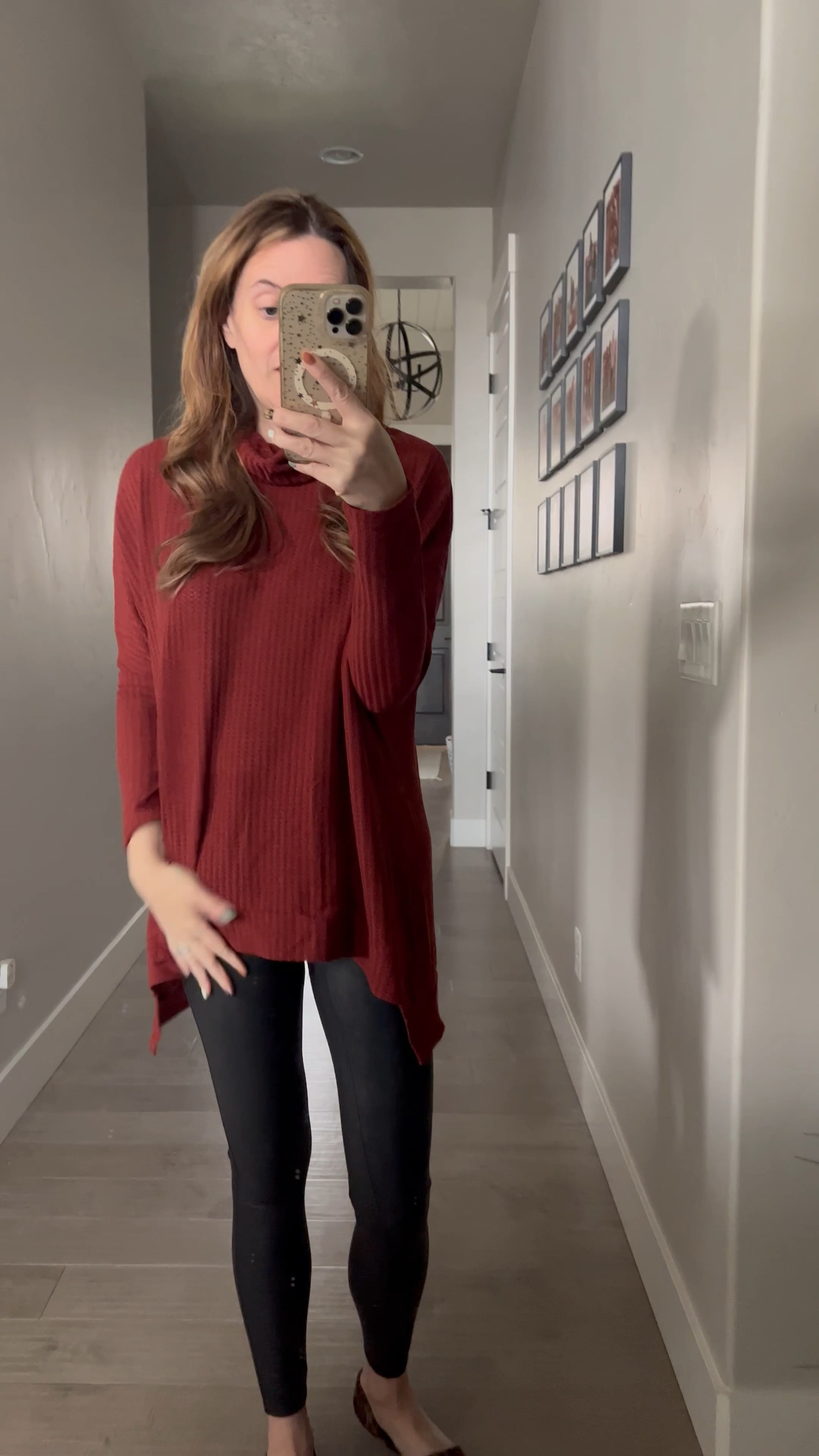 Oversized waffle knit top from Amazon! Spanx leggings. Oversize tunic. Turtle neck tunic. Work from home outfit. Athleisure comfortable style.  Everyday outfit. Everyday style. Outfit of the day. Outfit of the day. Inspiration. Casual style. Comfortable style. Casual inspiration. Comfy. Fall outfit idea. Fall outfit ideas. Fall outfit style. What to wear with jeans. Fall weekend outfit. Casual outfit. Casual style. Mom outfit. Mom style. Comfy outfit. Travel outfit. American Eagle. Aerie. Pullover. Oversized sweater. Jogger outfit. Jogger style. Zella joggers. Nordstroms. 
Errands outfit. Everyday outfit. Walmart. Over 40 fashion. Fall fashion. Fall style. Fall outfit. Ootd. Over 40 style. Over 40 outfit. How to style sweater.  How to style cardigan. Affordable style. Working mom. Work from home outfit. Work from home style. Casual look. 

#LTKSeasonal #LTKstyletip #LTKunder50