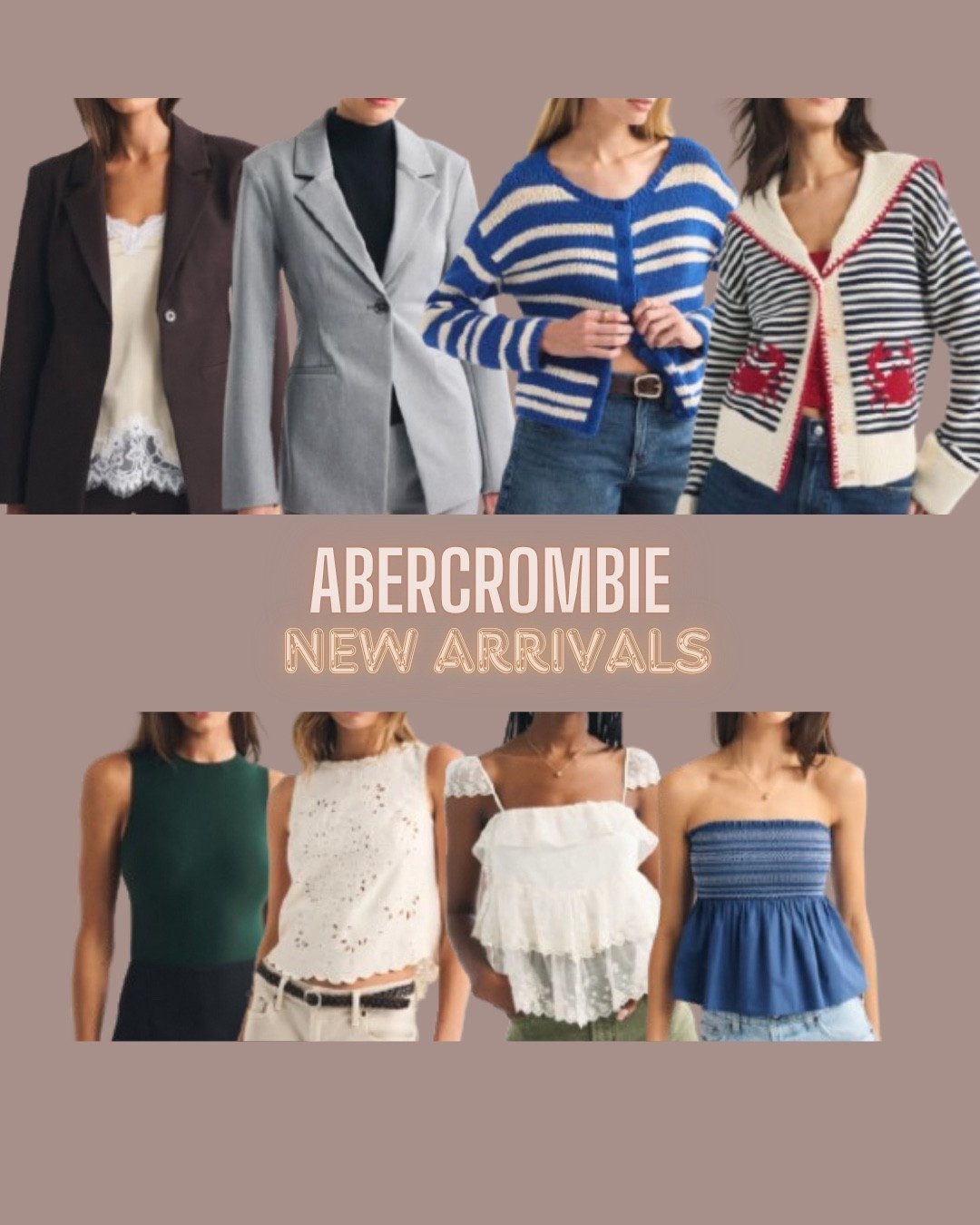 Abercrombie 
Blazer
Lace top
Cardigan
