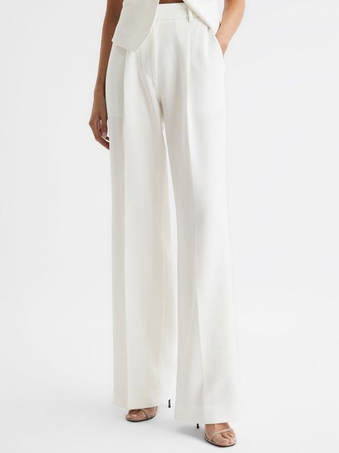 Crepe Wide Leg Trousers | Reiss UK