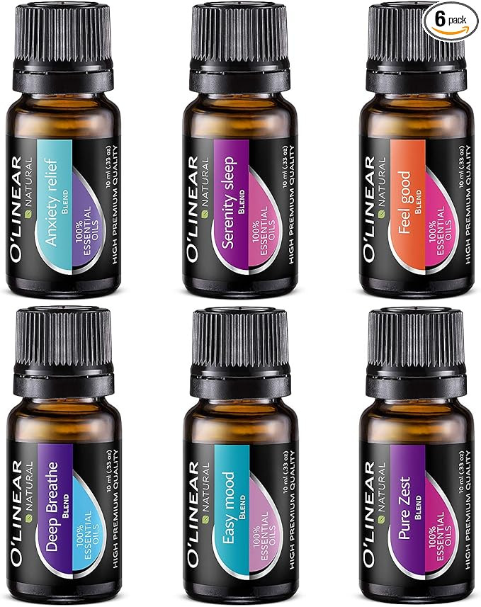 Top 6 Blends Essential Oils Set - Aromatherapy Diffuser Blends Oils for Sleep, Mood, Breathe, Tem... | Amazon (US)