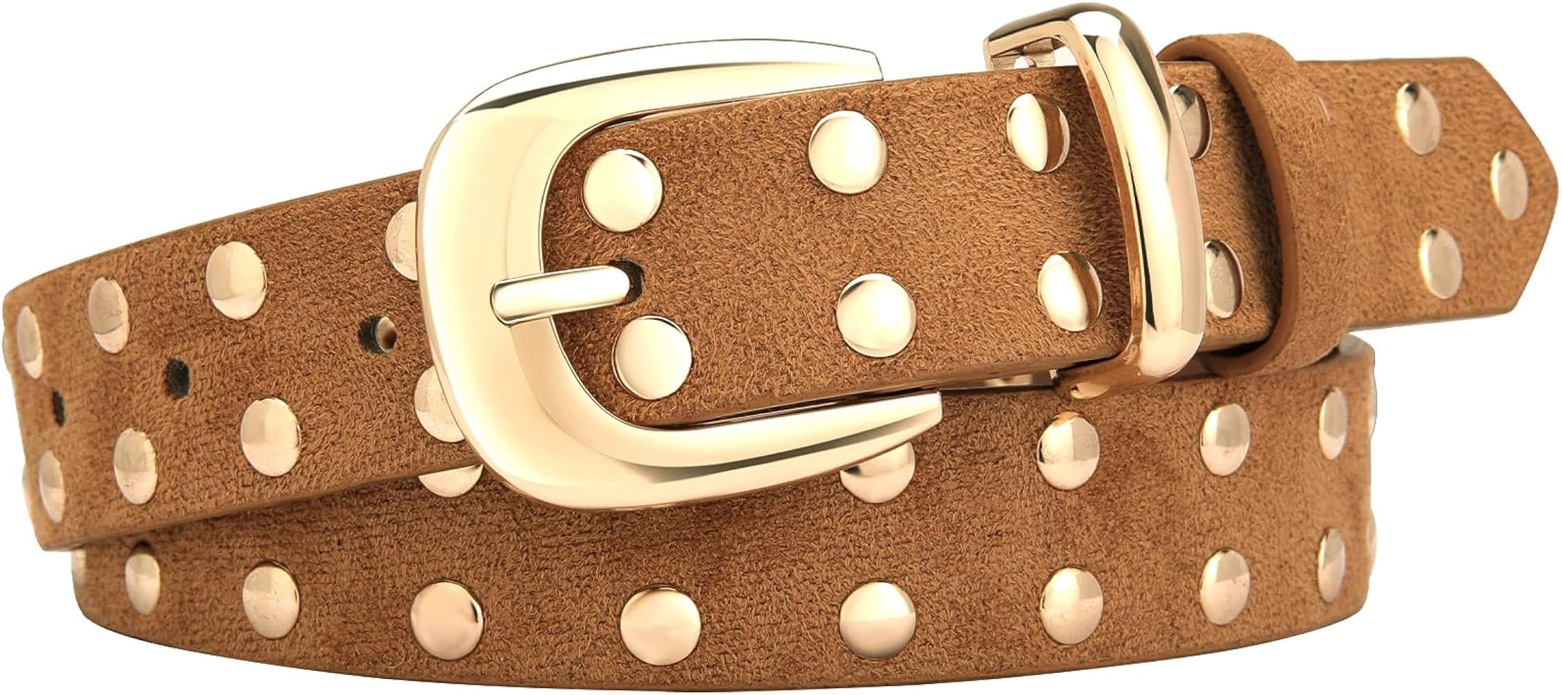AWAYTR Womens Western Studded Belt Faux Suede Leather Y2K Belts | Amazon (US)