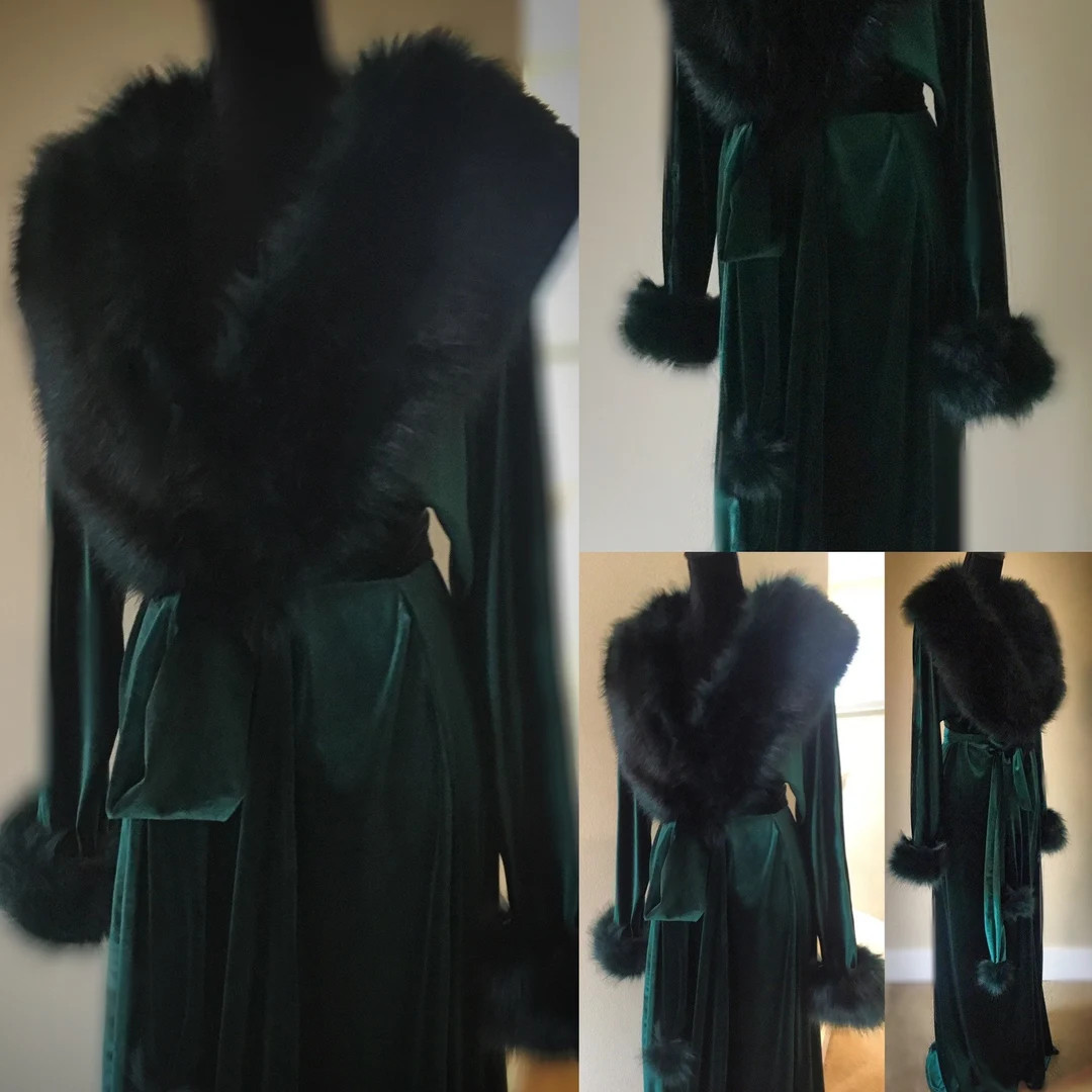 Hunter Green-handmade Glamour Robe-old Hollywood - Etsy | Etsy (US)