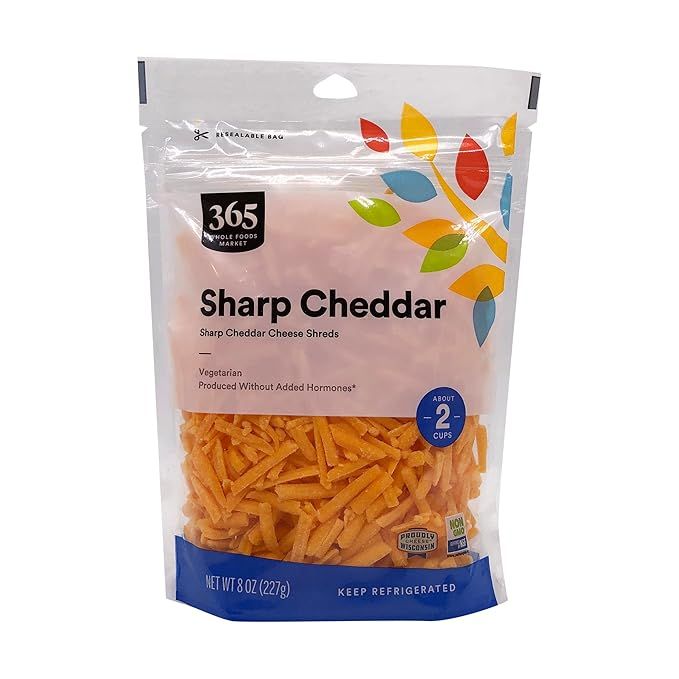 365 by Whole Foods Market, Cheddar Sharp Shreds, 8 Ounce | Amazon (US)