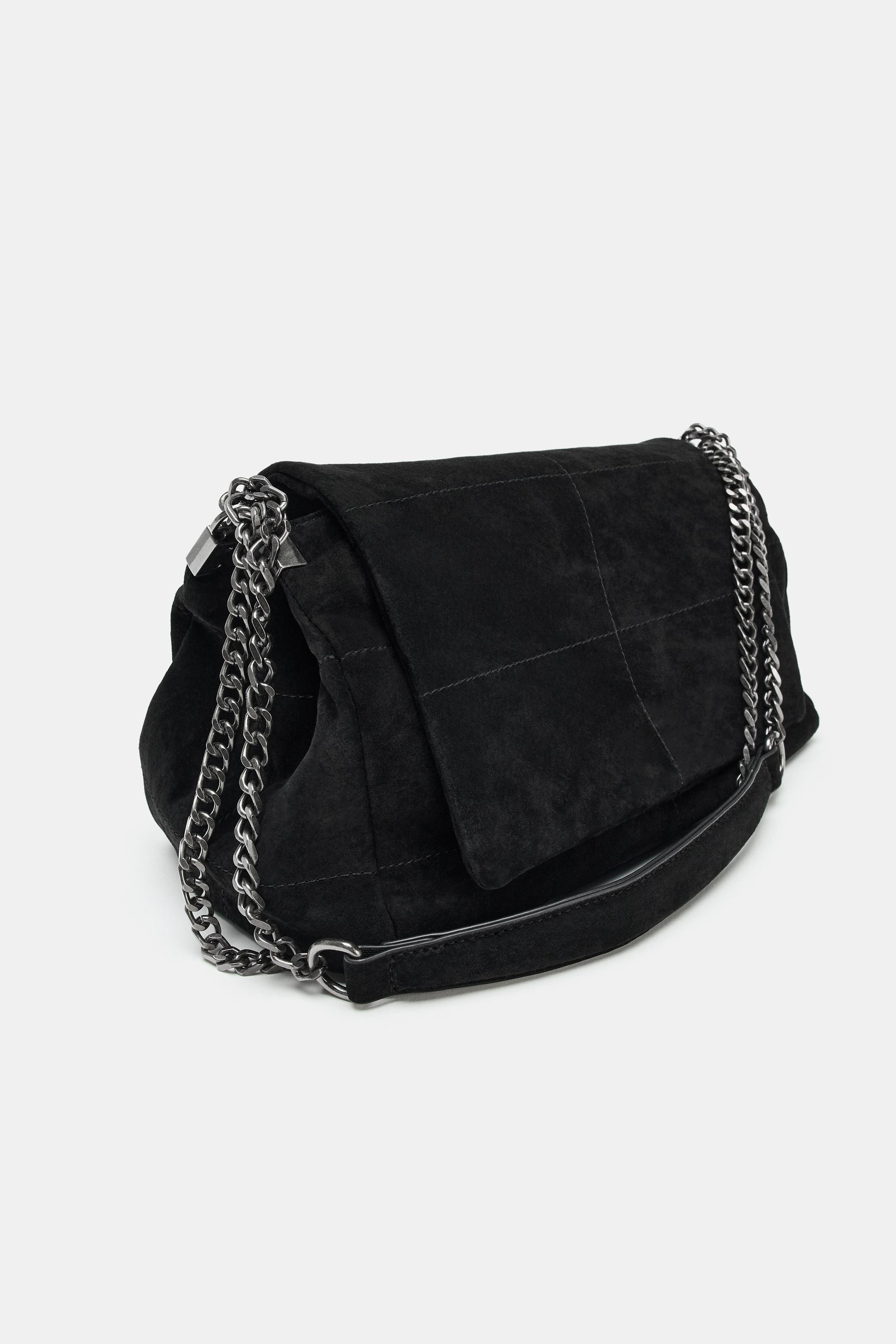 SPLIT LEATHER SHOULDER BAG | Zara US