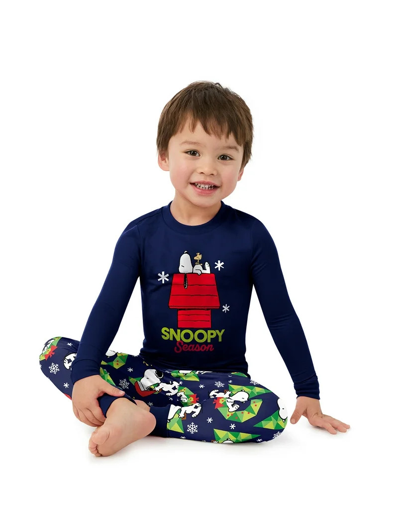 Peanuts Snoopy Unisex Toddler Matching Family Pajamas Top and Pants Set, 2-Piece, Sizes 2T-5T | Walmart (US)