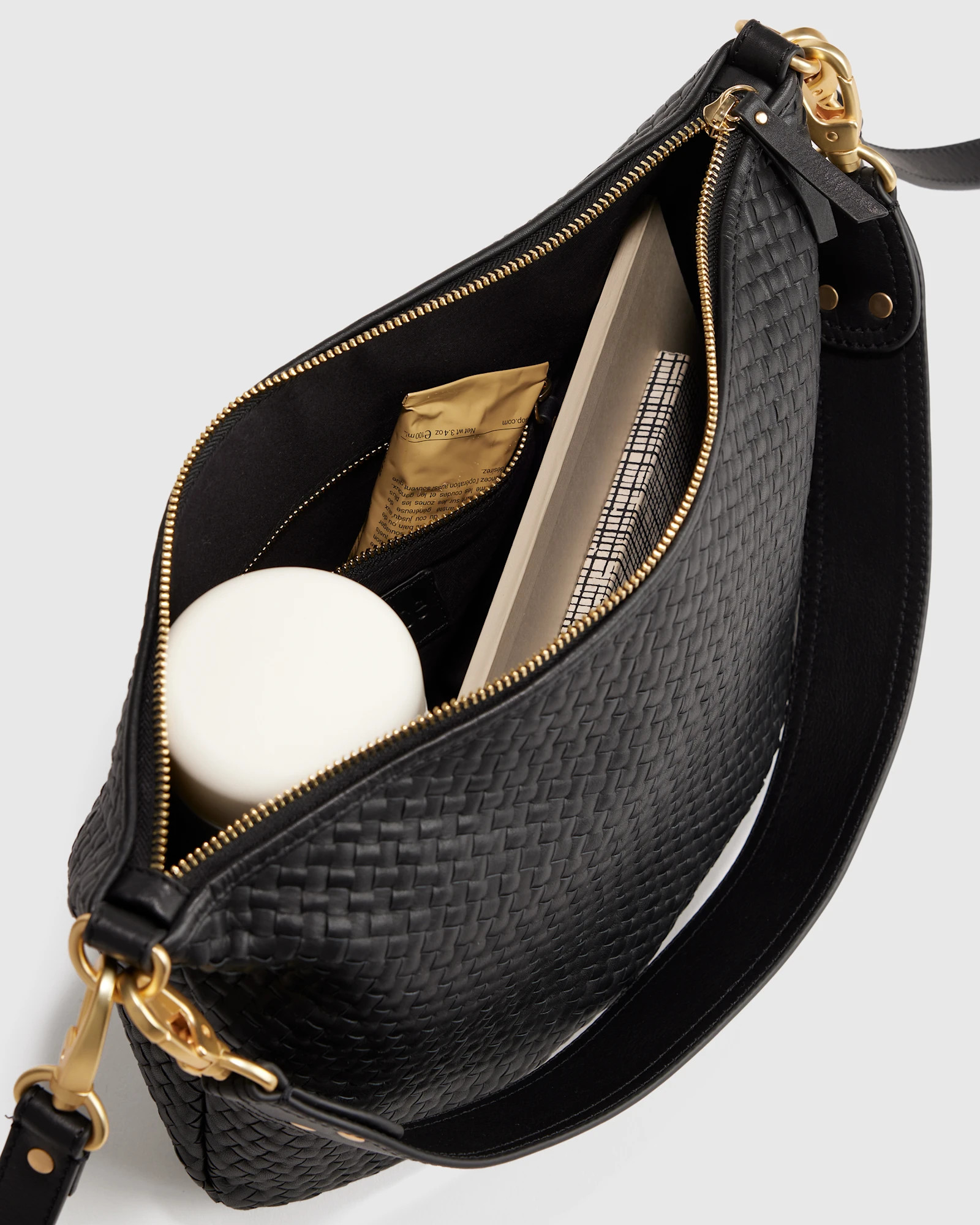 Italian Leather Convertible Crescent Handwoven Shoulder Bag | Quince