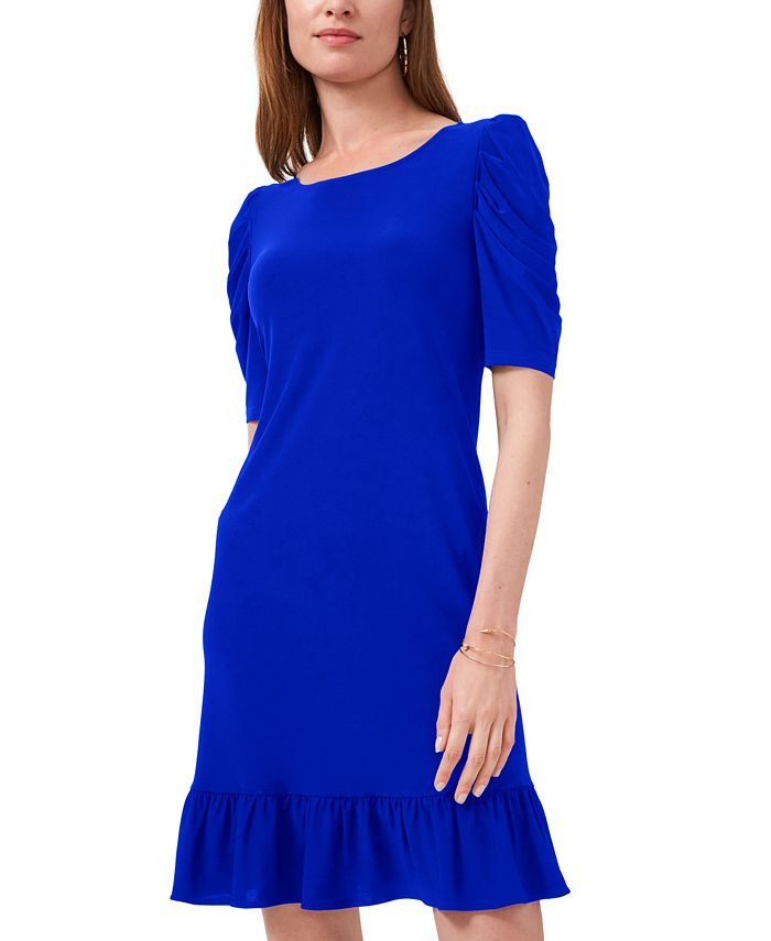 MSK Puff-Sleeve Flounce-Hem Dress  & Reviews - Dresses - Women - Macy's | Macys (US)