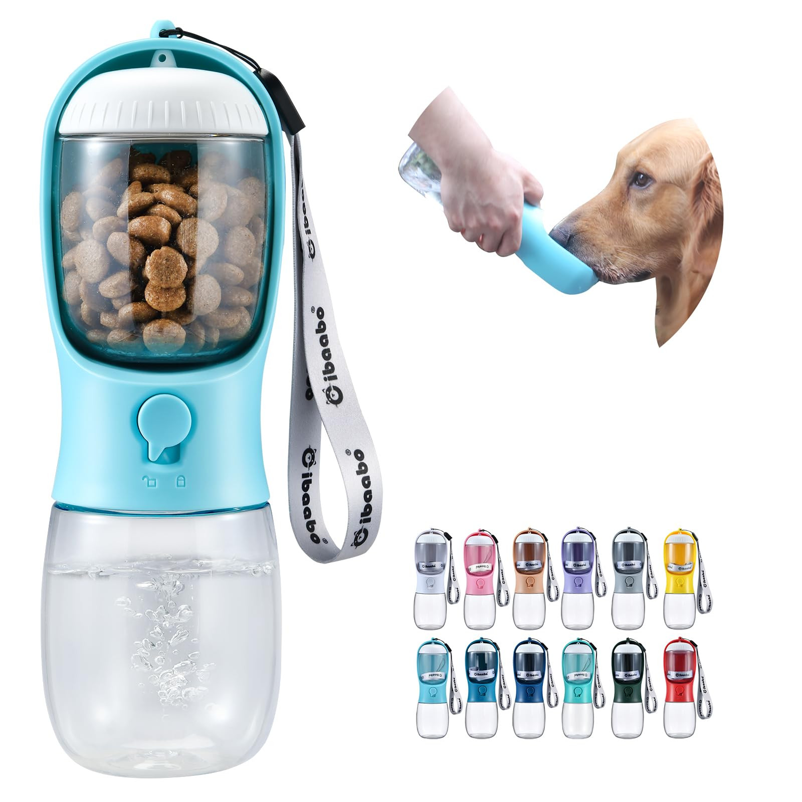 Dog Water Bottle with Food Container, Travel Puppy Water Bowl, Portable Pet Dispenser, Dog Gift S... | Amazon (US)
