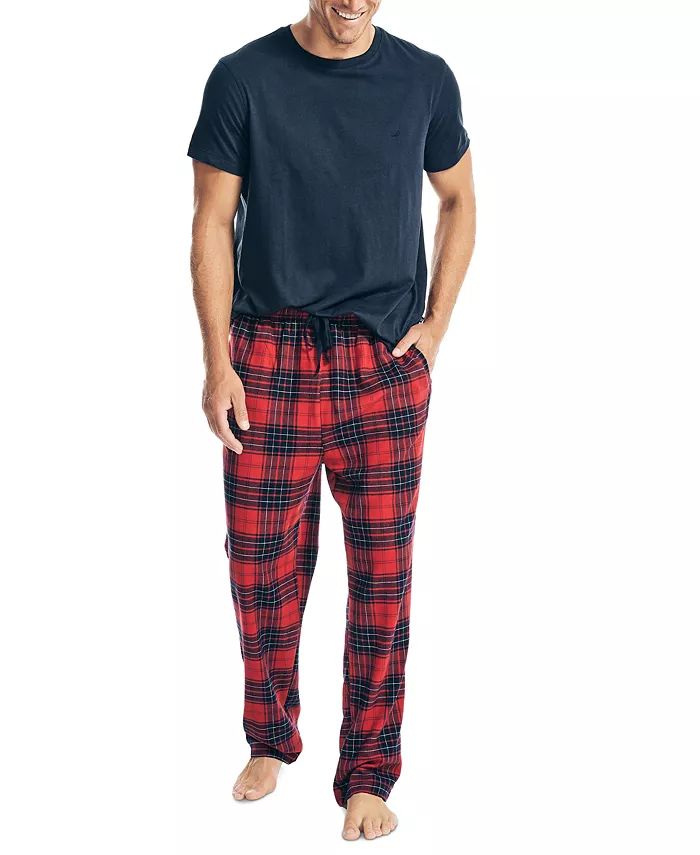 Nautica Men's 2-Pc. Classic-Fit Solid T-Shirt & Plaid Flannel Pajama Pants Set & Reviews - Pajama... | Macys (US)