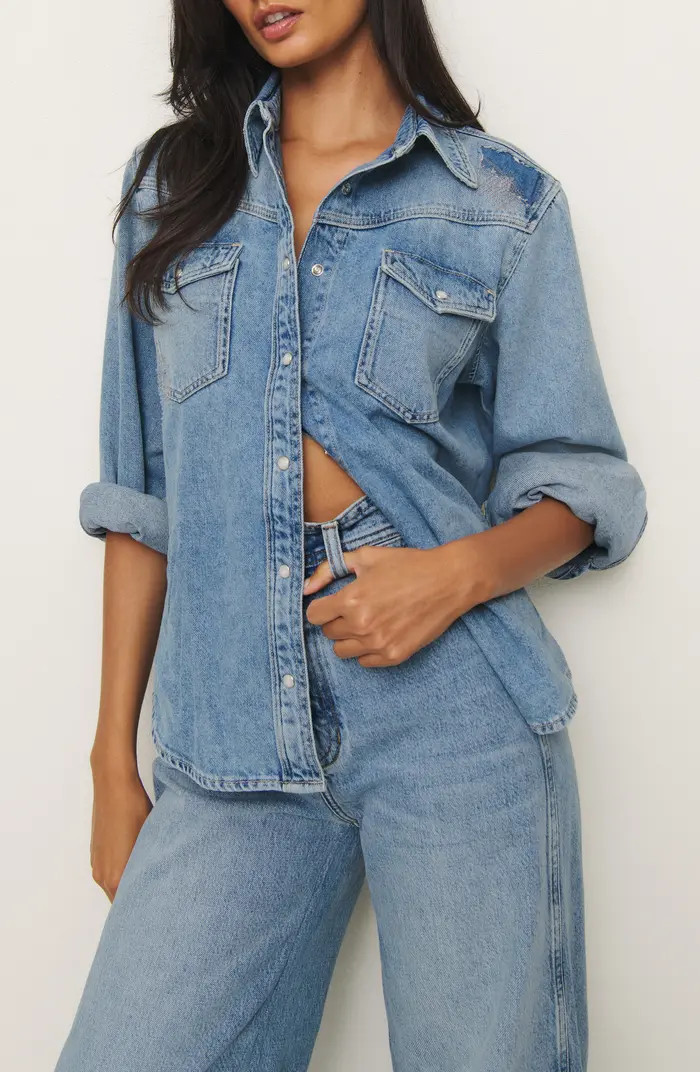 x Kacey Musgraves Deeper Well Denim Snap-Up Shirt | Nordstrom