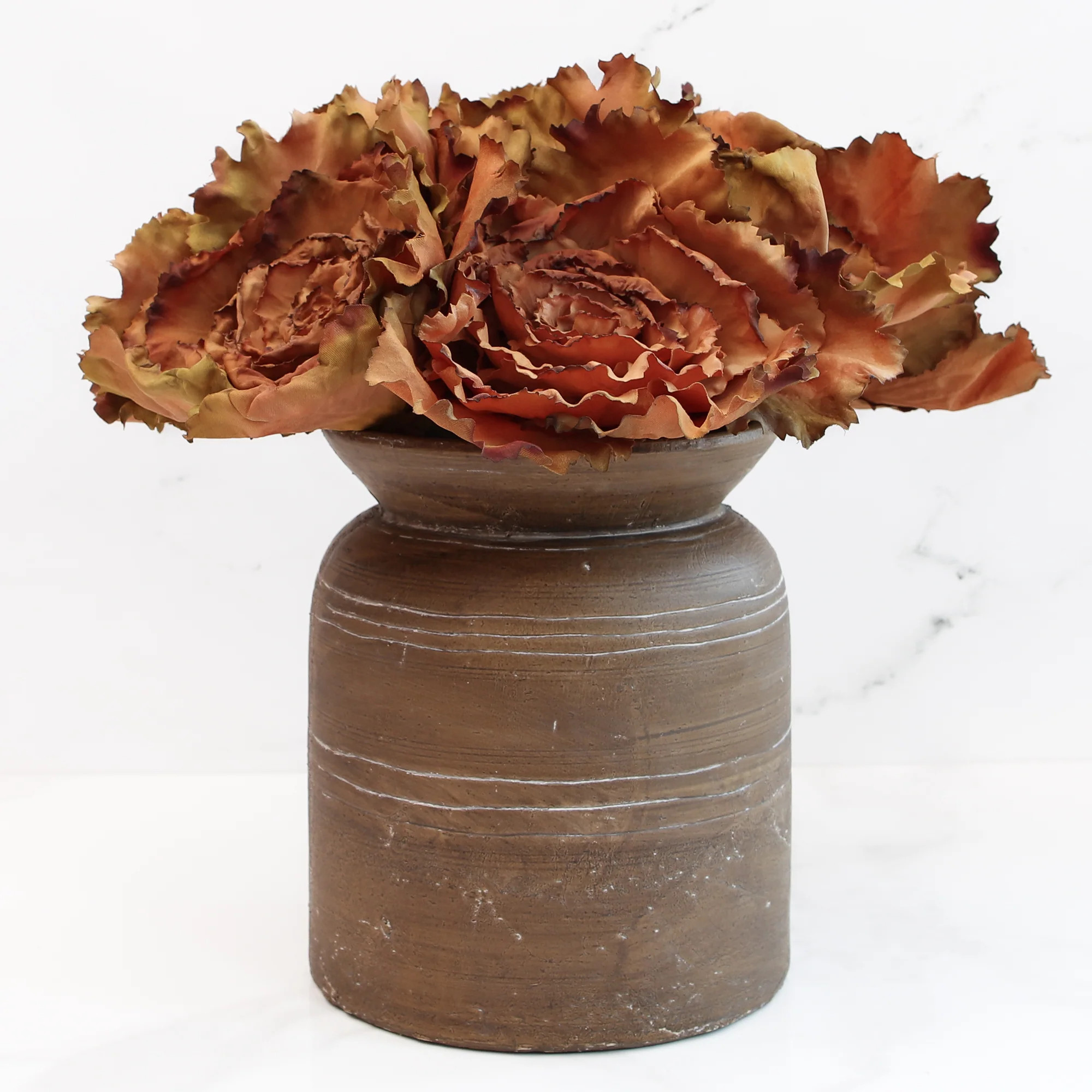 9” Brown Line Vase | Interior Delights